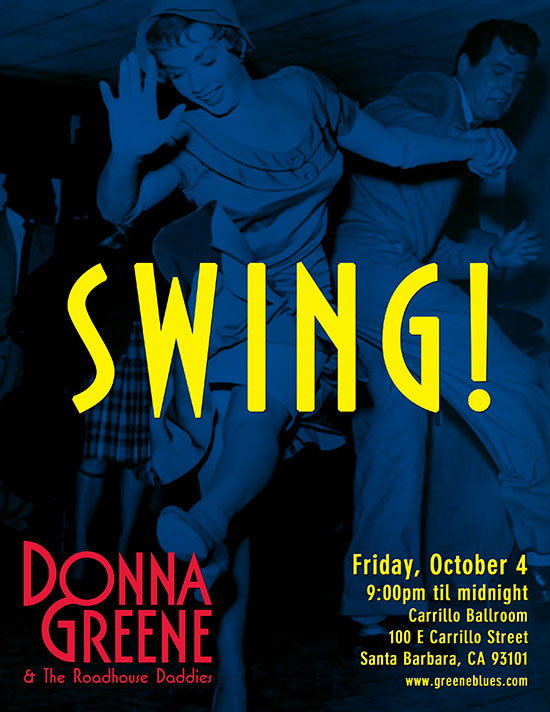 Donna Greene and The Roadhouse Daddies show at the Friday Night Swing Dance, Carrillo Rec Center